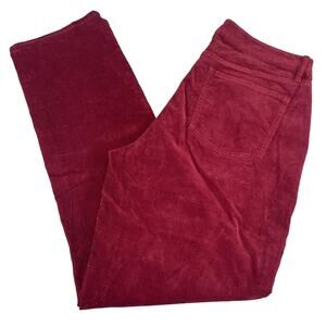 Talbots Women Size 10 Maroon Straight Curvy Flawless Five-Pocket Corduroy Pants